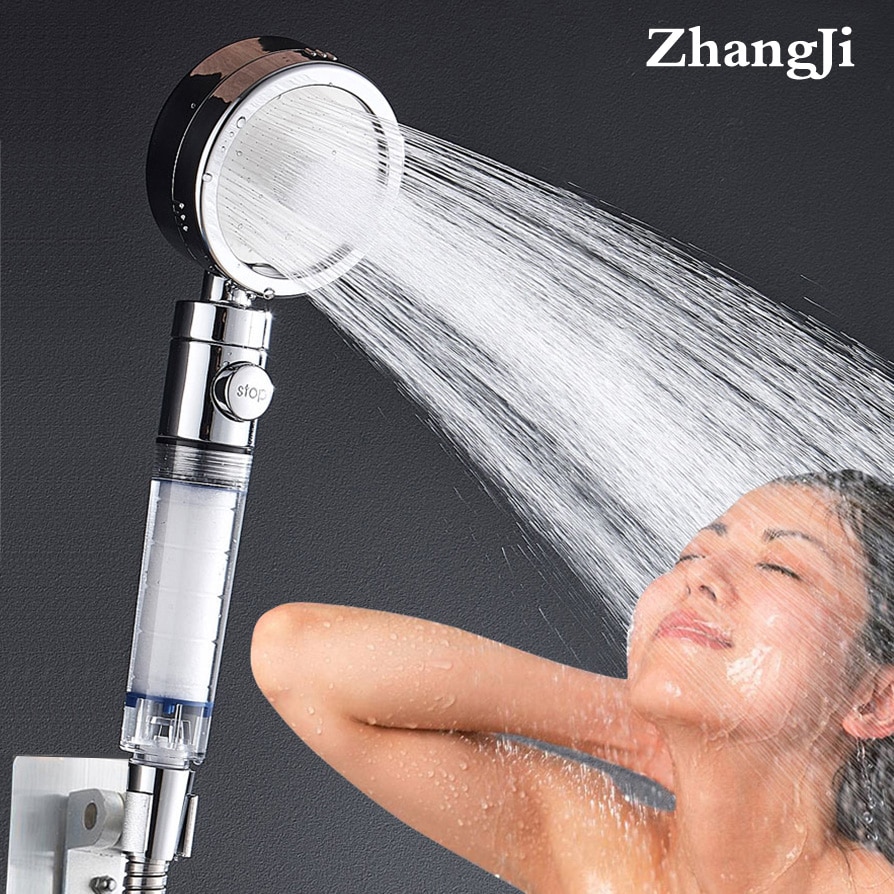 Zhangji 3-Functie Filter Element Hoge Druk Douchekop Stop Knop Multifunctionele Spuit Waterbesparende Badkamer Accessoire