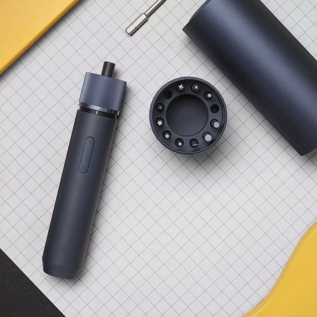 Youpin HOTO Elektrischer Schraubendreher - 1500mAh Wiederaufladbar - 3 Geschwindigkeiten Drehmoment - 12 Bits Set - Tragbar