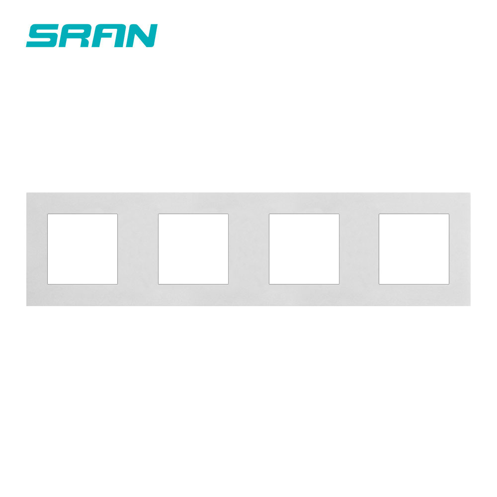 SRAN Blank panel with Installing iron plate 344mm*86mm white/black/gold PC four frame panel switch socket