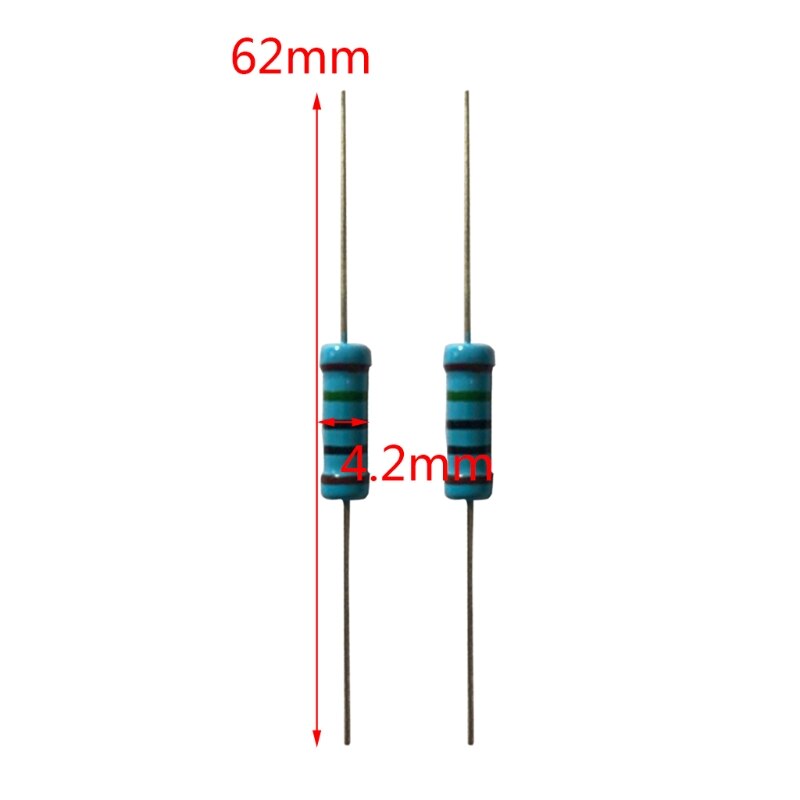 10 stuks 2w metaalfilmweerstanden kleurringweerstand 1r ~ 1m 150k u1je