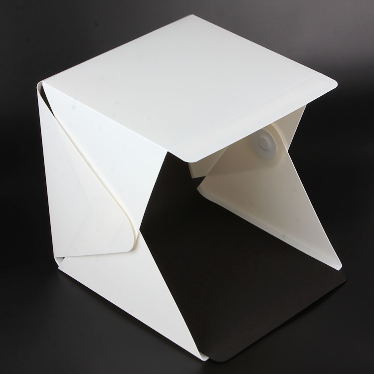 Mini folding studio diffus soft box lightbox med led lys hvid fotografering baggrund fotostudio box