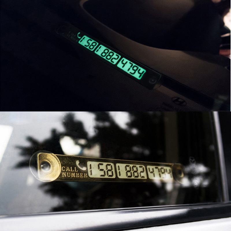 Car Styling Telephone Number Card Sticker 15*2cm Night Luminous Temporary Car Parking Card Plate Suckers Phone Number Card