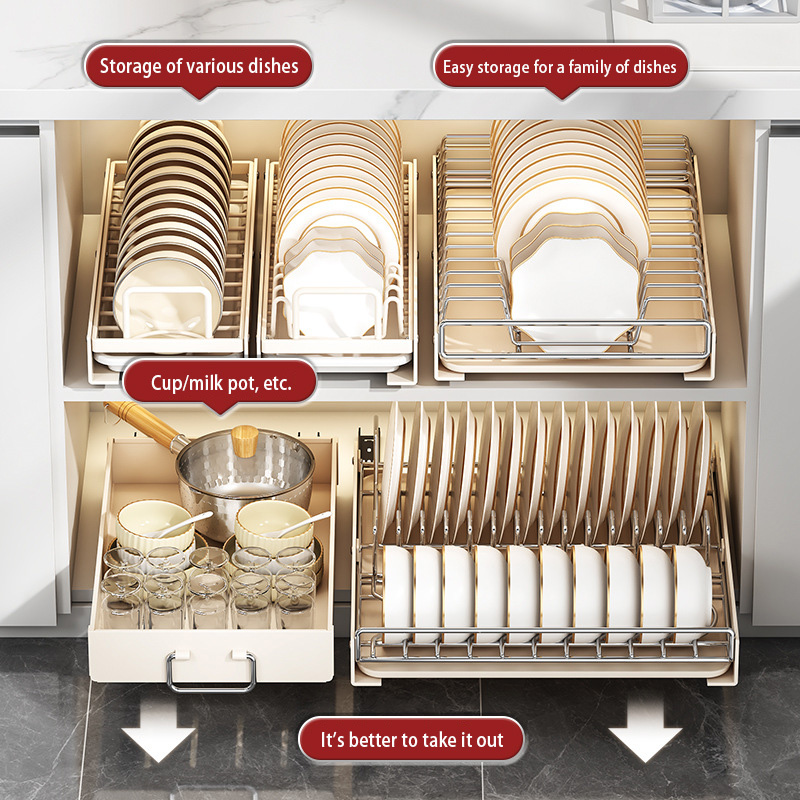 Keuken Afdruiprekken Onder Gootsteen Uittrekbare Lade Type Afdruiprek Huishoudelijke Pantry Planken Benodigdheden Multifunctionele Kast Organizer