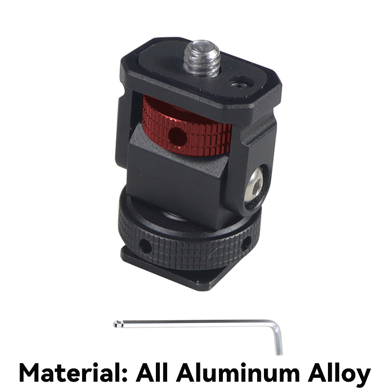 Mini soporte para Monitor, cabezal de trípode, adaptador de zapata fría de 1/4 pulgadas para montaje de Monitor de cámara, Flash, micrófono, luz de relleno LED: Morado