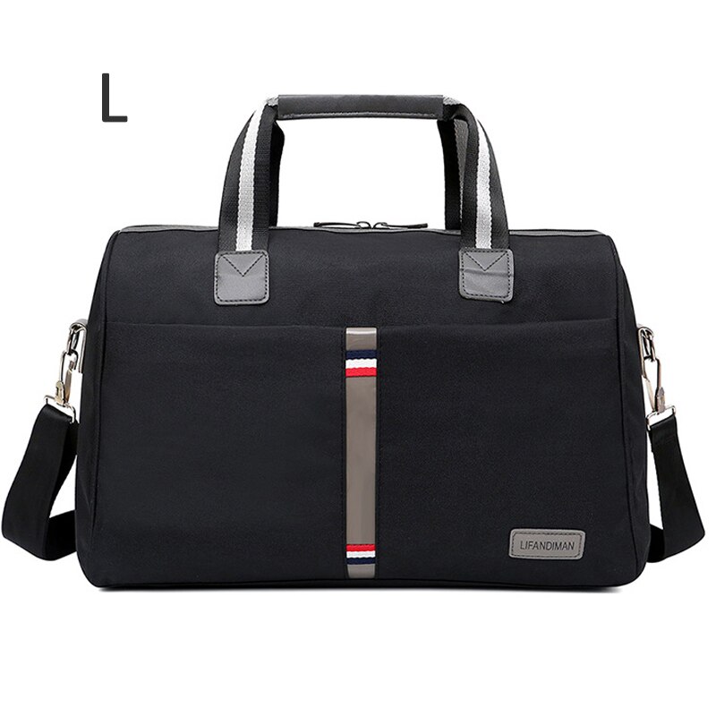 Bolso de hombro portátil plegable de ocio bolso de viaje impermeable para hombres y mujeres bolsa de viaje grande multifunción bolsa de fitness XA164ZC: Black L