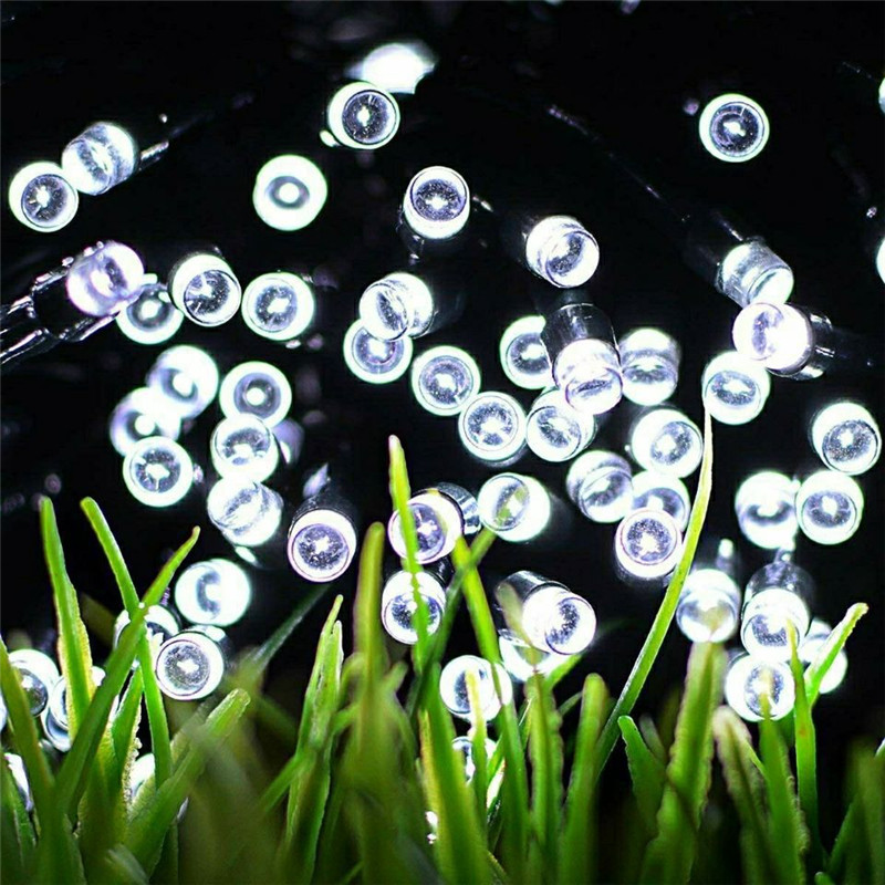 Buiten Solar String Light 300LED 8 Modi Solar Lamp Straat Waterdichte Voor Tuinen Wedding Valentines Kerst Kerstverlichting: White / 5M-20LED