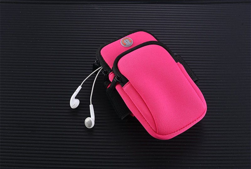 Aitonoble Outdorr Exercise Bag Sports Phone Holder Armband Case Running Armbag Waterproof Bag: Rose