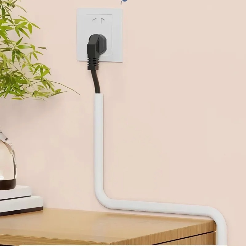 1 STÜCK 2 m/78,74 Zoll Flexible Bodenkabelaufdeckung Gummikabel Selbstklebender Wandkabelversteck Internet Drahtkanal Kanalschlitz Kabelverwaltigung