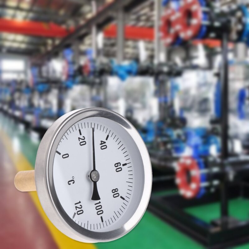 63mm Dial Horizontal Thermometer Aluminum Temperature Gauge Meter Liquid Water U4LB