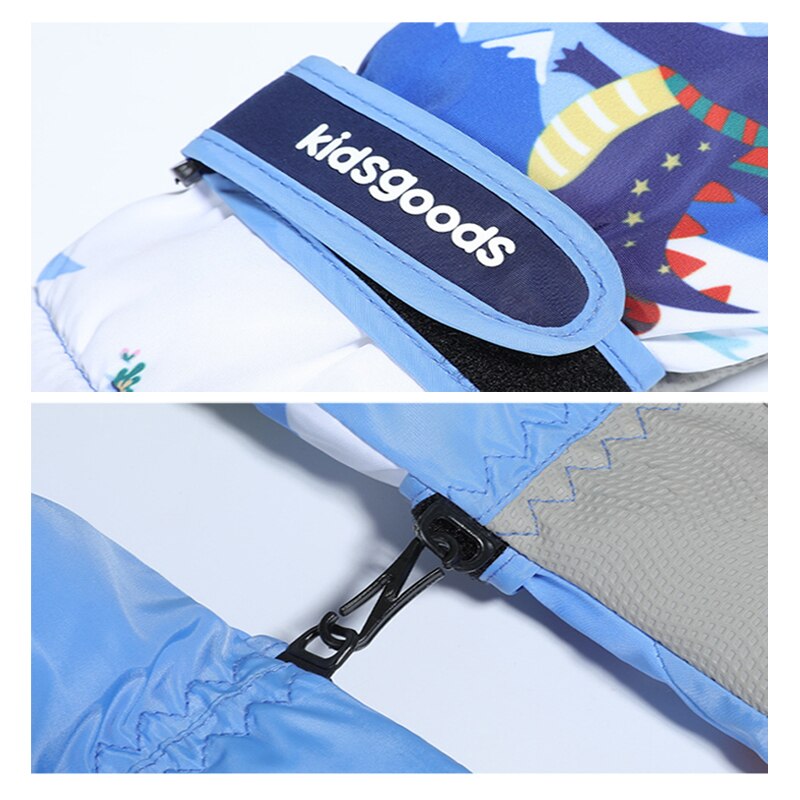 Guantes de esquí para niños, manoplas de invierno a prueba de viento, impermeables, gruesas, cálidas, antideslizantes, para ciclismo, escalada, al aire libre, manoplas cálidas de dibujos animados