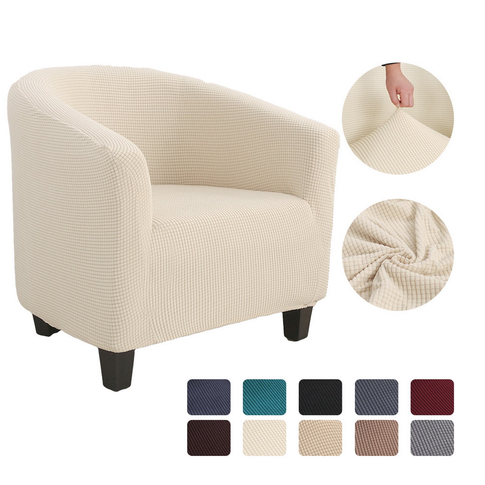 Strikker jacquard sofa lænestol sædebetræk elastisk kaffebalje sofa lænestol sædebetræk beskytter betræk hjemmestol indretning: G271680