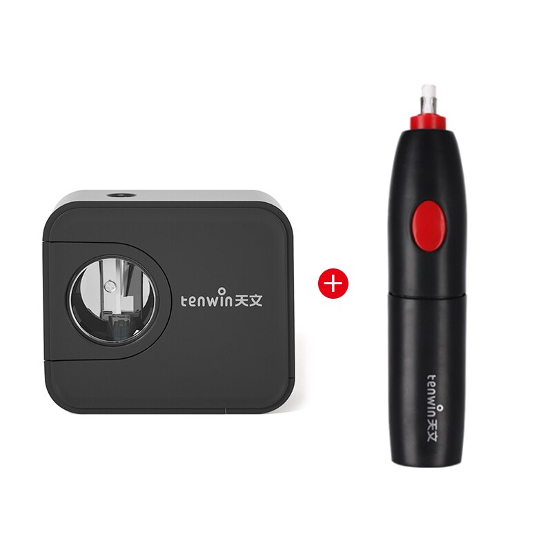 Tenwin Electric Pencil Sharpener Auomatic Sharpener Camera Modeling Multi-function Pencil Sharpener Stationery School Supplies: black with 8306