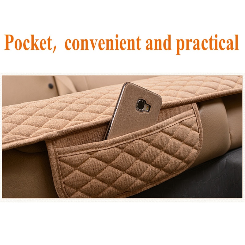 Linen Fabric Car Seat Cover Four Seasons Front And Rear Flax Cushion Breathable Protector Mat Pad Universal Size for Car Care