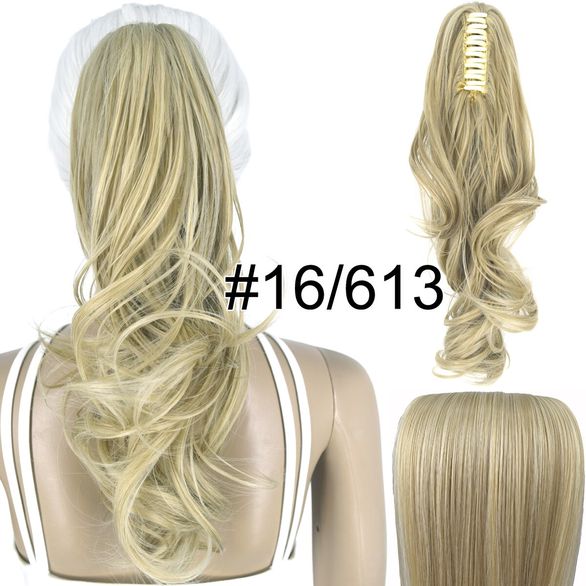 Topreety Hittebestendige Synthetische Haar 90gr 14 "35 Cm Golvend Claw Clip In/Op Paardenstaart Hair Extensions CP-222: OMBRET