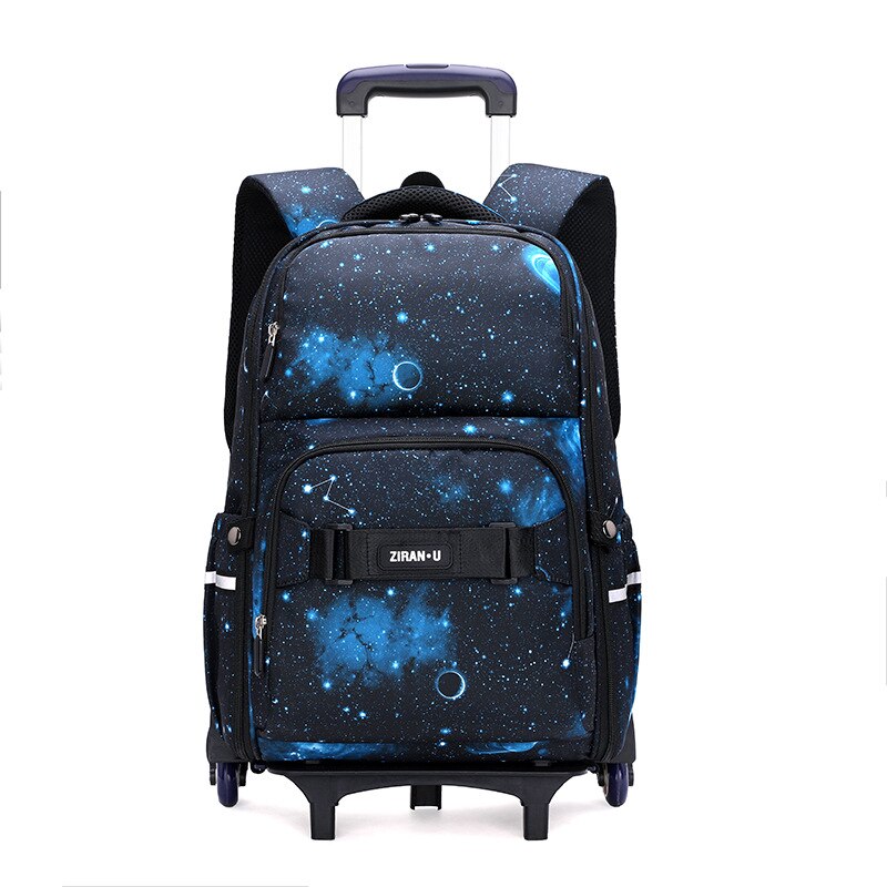 Trolley bagagli borse da scuola per ragazzi ragazze borse da scuola per bambini zaino per bambini Mochilas con zaino per scuola con ruote zaino per bambini: 6 whel blue4