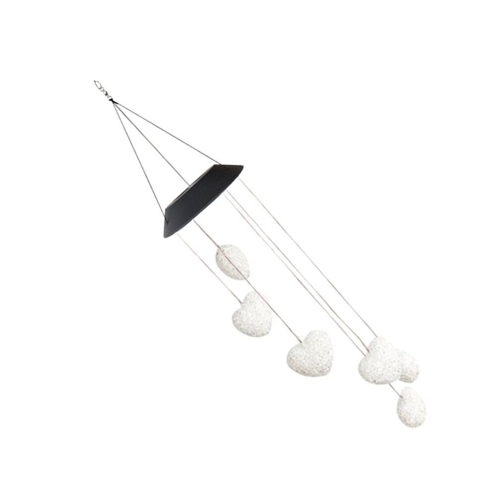 1pc solenergi vindklokke lys led romantisk hjerte form hengende lampe for bakgård hage