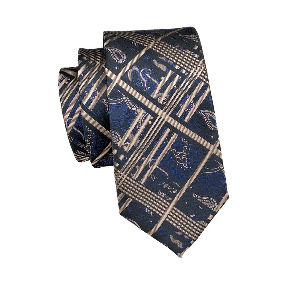 LS-1714 Barry.Wang Mens Tie Set Silk Gravata White Floral Necktie Hanky Cufflink For Wedding Business Party