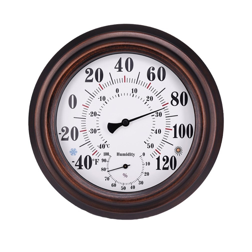 20cm Wall Thermometer Metal Dial Hygrometer Humidity Temperature Measurement Meter Indoor Room Decor Accessory
