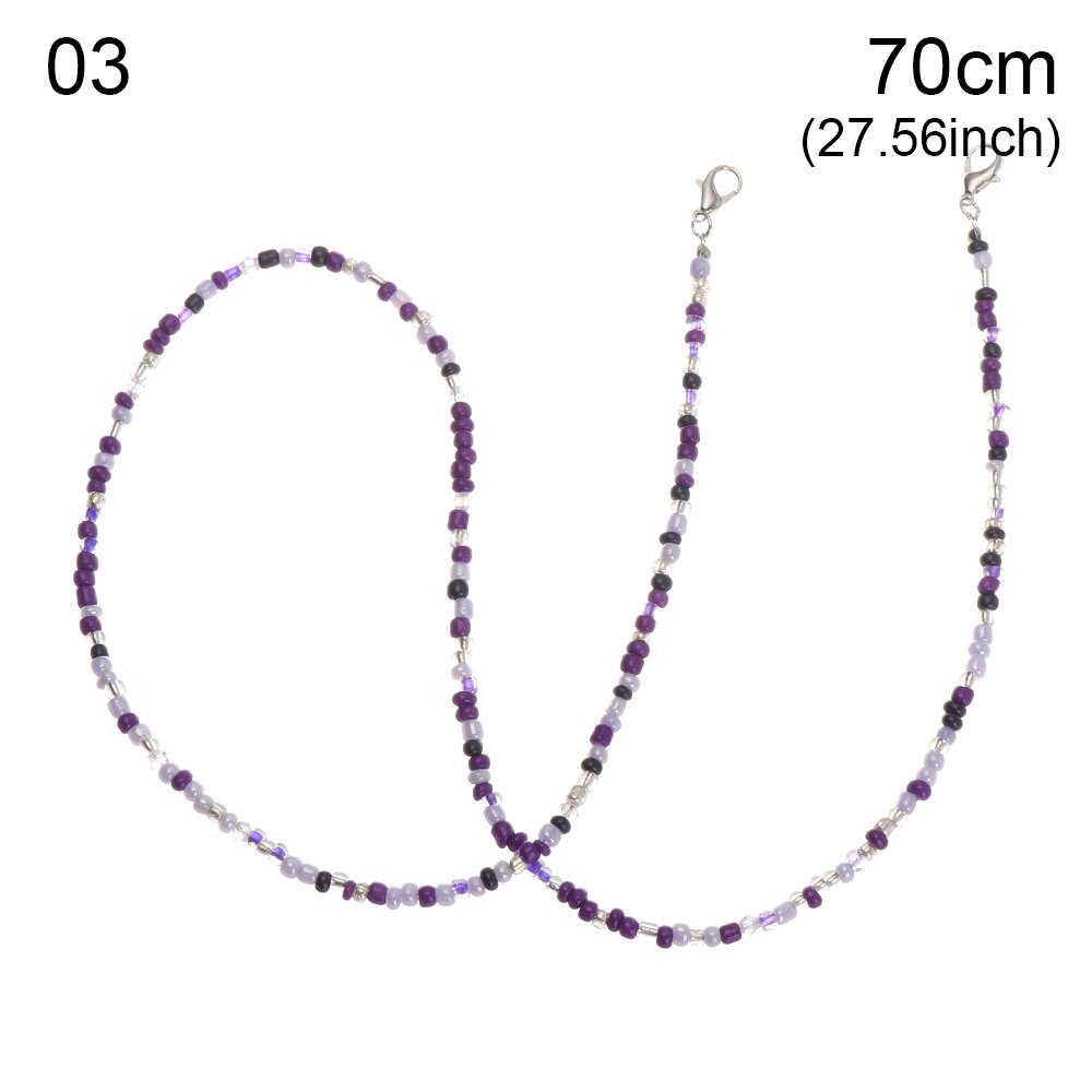 Telefoonkoorden met kralen van acryl, gezichtsmasker, anti-verliesketting, brillenkoord, nekkoordhouder, antislipaccessoires: 70 cm kleuren 3