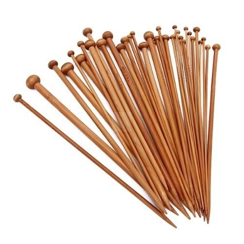 18 Pairs/36Pcs Single Spitse Verkoolde Patina Bamboe Breinaalden 23Cm/9 "Met Case (2Mm-12Mm Set)