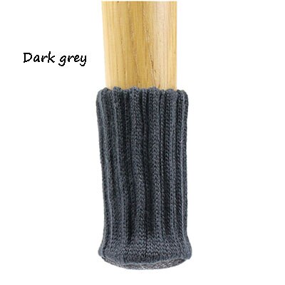 4 Stks/set Anti Slip Meubels Benen Mat Voor Stoel Sokken Bumper Demper Tafel Voeten Tapijt Caps Viltjes Breien Protector: dark grey