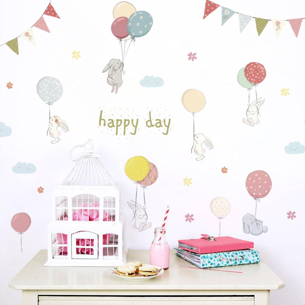 Baby färgglada ballonger dekoration för barn baby rum inredning pvc väggmålning väggdekaler barnkammare klistermärken hem tapet dekoration: Zy892