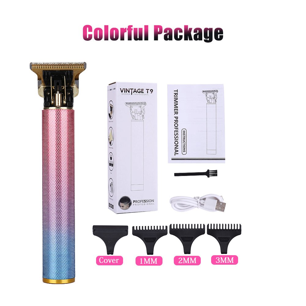 Chargeable Electric Clipper Cutter Hair Mower Trimmer Beard Shaver Portable Haircut Machine Hairstyle Cutting Men: Colorful