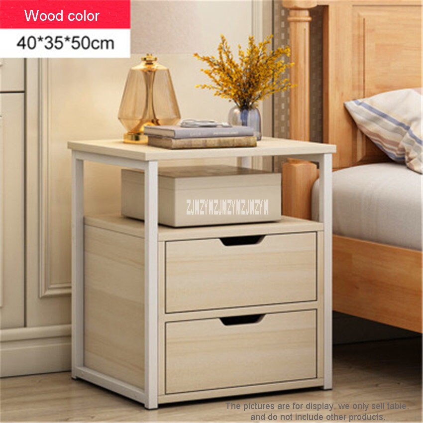 Multifunction Bedside Locker Bedside Table Nordic Modern Bedside Table Storage Locker Household Bedroom Simple Economic Cabinet: wood color 2 drawers