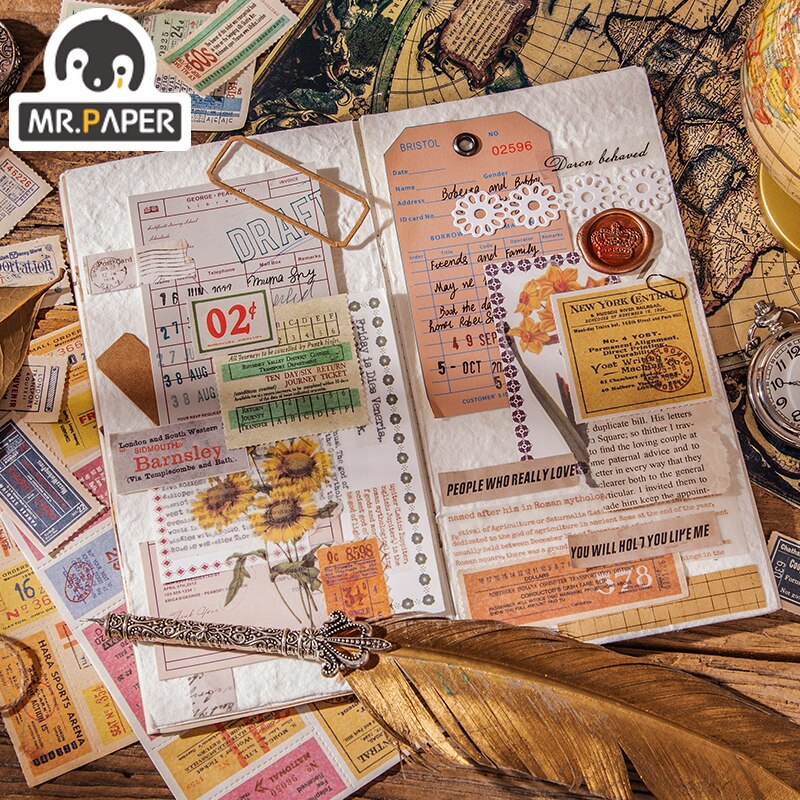 JIUMO 8 Traveler Ticket Book Series Retro Ticket Material Original DIY Stationery Decoration Material Packag