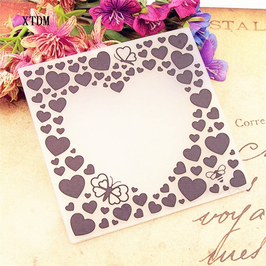 Easter plastic heart template craft card making paper card album wedding decoration Embossing folders