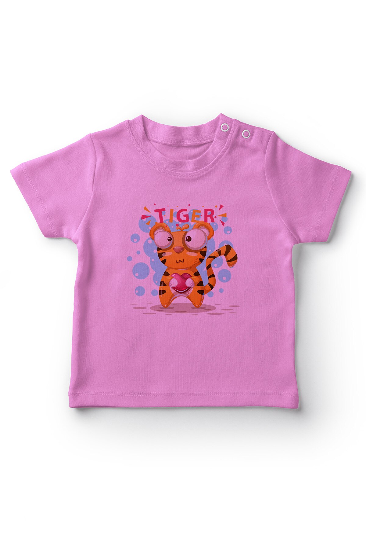 Angemiel baby met hart tijger baby meisjes t-shirt roze