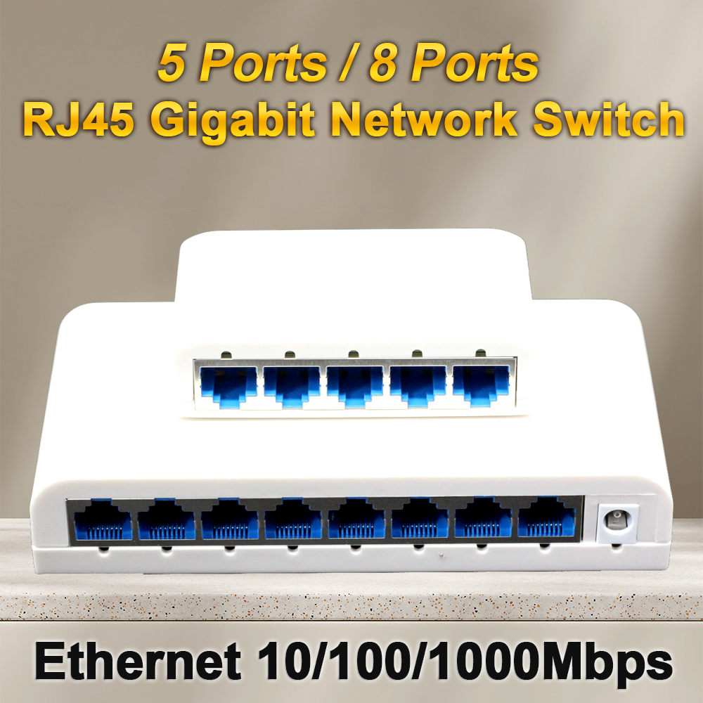 RJ45 Gigabit Ethernet Switch Quick Switch Global Switch 10/100/1000Mbps 5/8 Port Office Home Global PC gigabit network ports