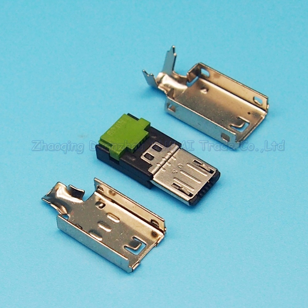 10 Set 3 In 1 Micro Usb Male Plug Met Metalen Behuizing Shell Doorboord Druk Type Soldeer-Gratis Plug