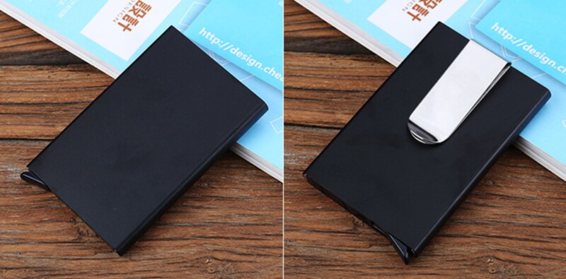 Voor Apple Airtag Kaarthouder Portemonnee Luxe Kaarthouder Minimalistische Portemonnee Mannen Zaken Id Kaarthouder: Aluminum Black