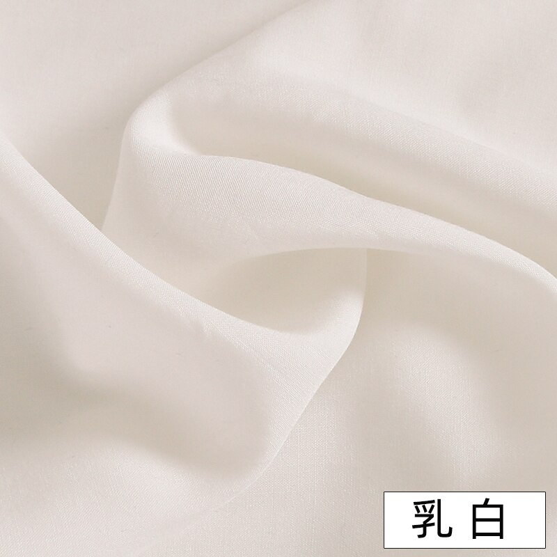Katoenen Stof Katoen Zijde Effen Kleur Katoenen Doek Zwart Wit Kleding Kleren Stof Doek Katoen Zijde Stof: Milky White
