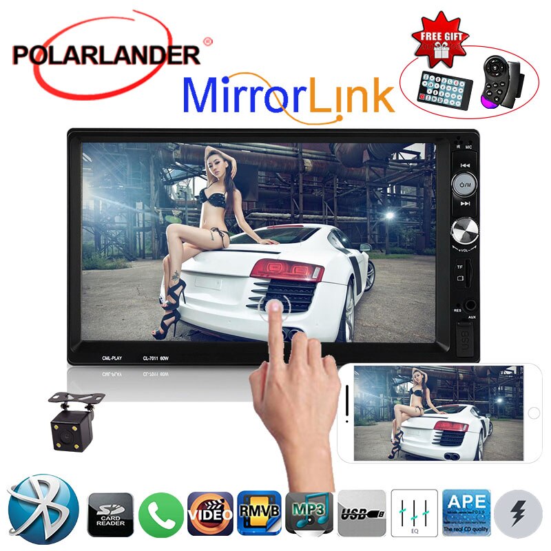 Autoradio 7011B radio cassette player Bluetooth HD Remote Control TF USB Aux-in 7 Inch 2 DIN Car Radio Car MP5 Player