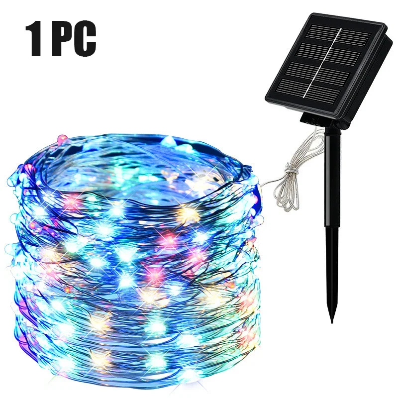 LED Solar String Light Outdoor Garden Fairy Lights Led Twinkle Waterproof Lamp for Christmas Party Decor 7m/12m/22m/32m/52m/102m: ROSE / 21-30W