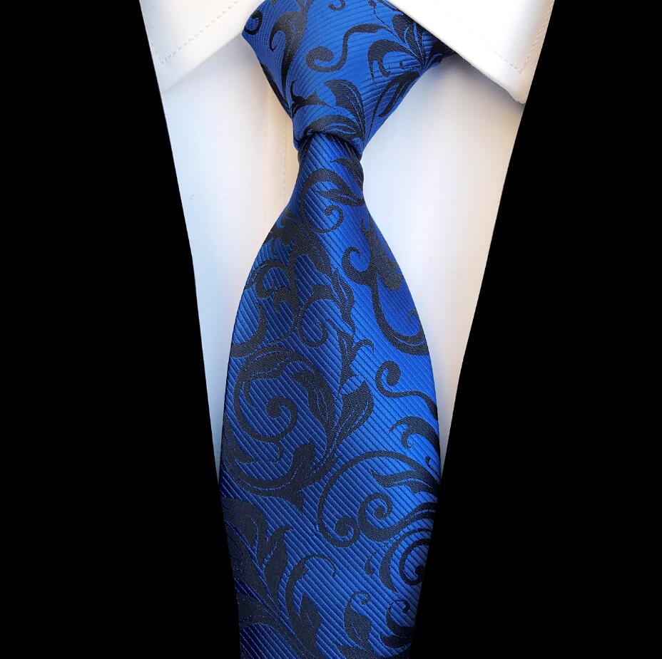 Ricnais-Cravates classiques à carreaux pour homme, 8cm, vert, bleu, tenue de soirée, mariage: PEACOCK BLUE