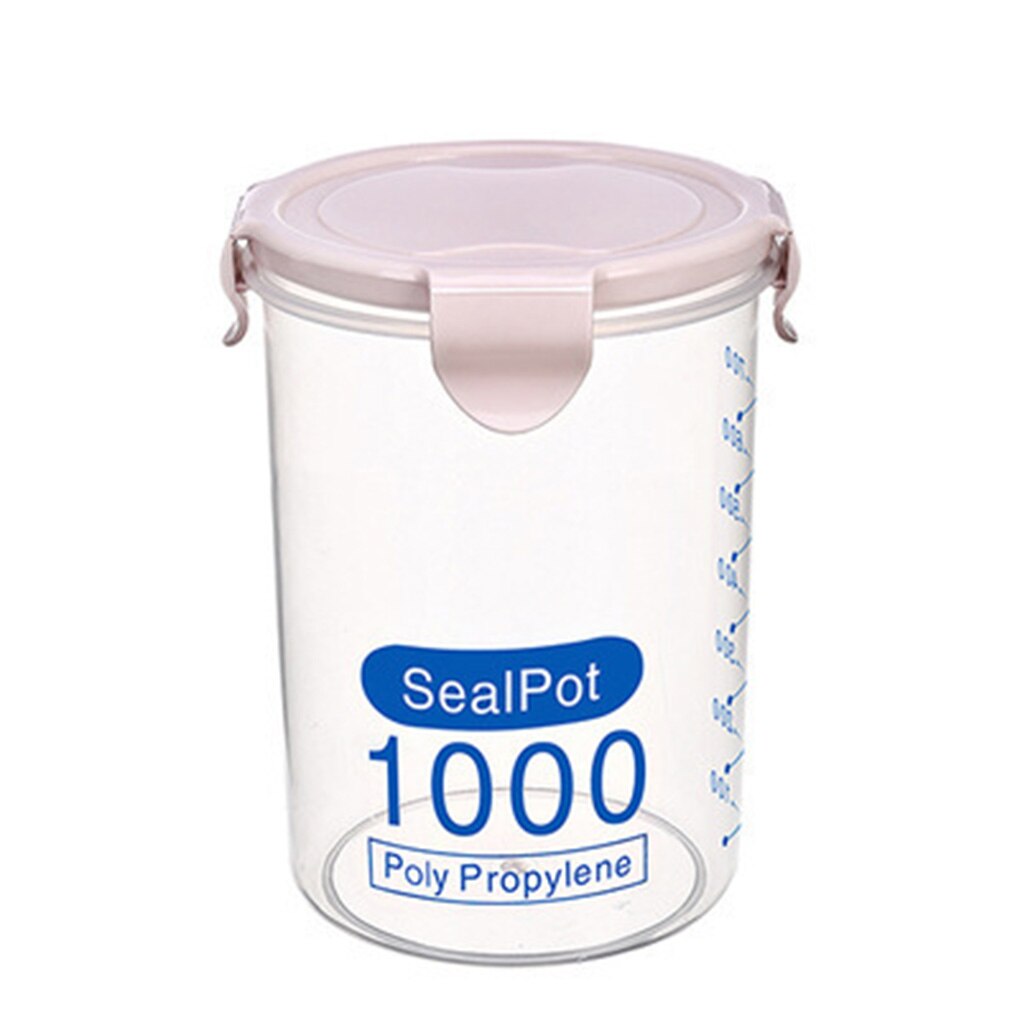 Fenkicyen Buckle PP Sealed Food Container Transparent Cereal Round Storage Jar Holders Kitchen Clear Seasoning Containers: NO.8