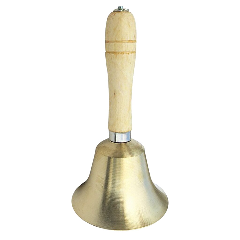 Cloche à main à manche en bois Durable, accessoire d'appel fort pour le dîner et l'école