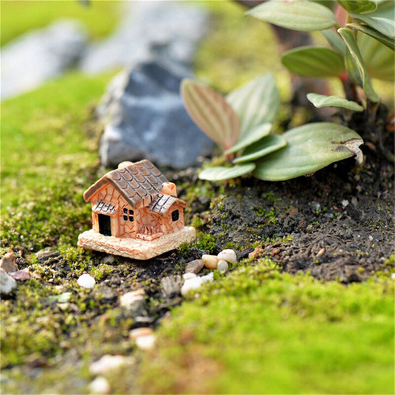 3Pcs Diy Micro Fairy Tuin Beeldjes Kawaii Hout Board Huis Miniaturen/Terrarium Poppenhuis Decor/Vetplanten Ornamenten willekeurige