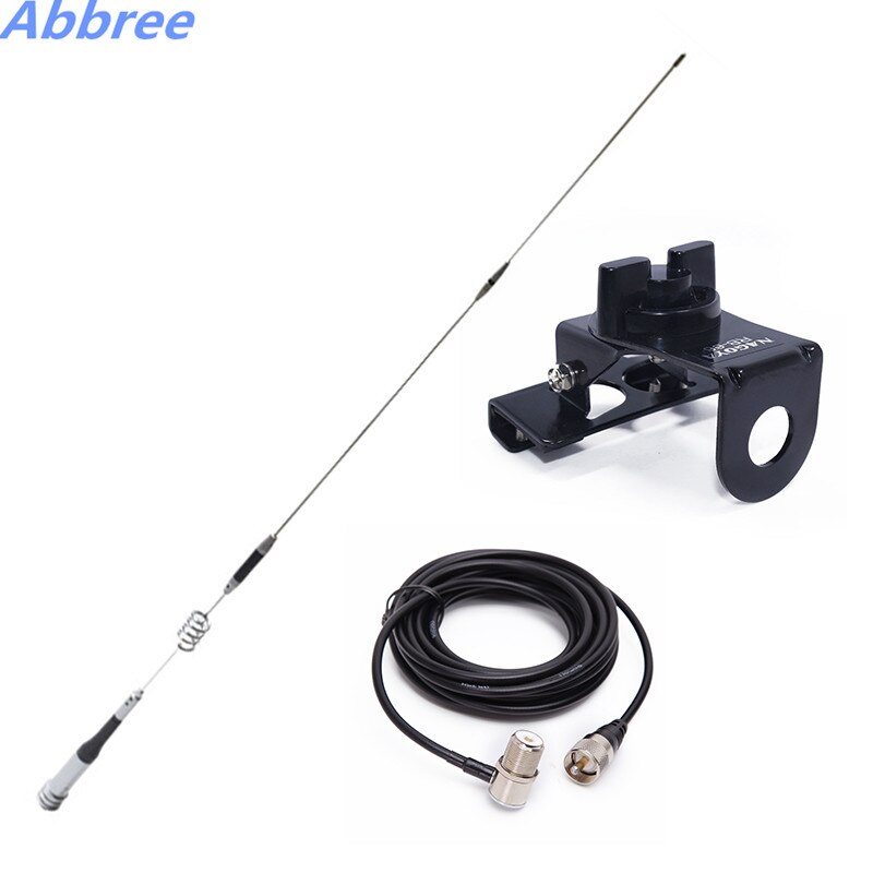 Diamant SG7200 Mobiele Antenne Uhf/Vhf Dual Band SG-7200 + Zwarte Auto Clip Mount Kit RB-66 + 5M kabel Voor Mobiele Autoradio