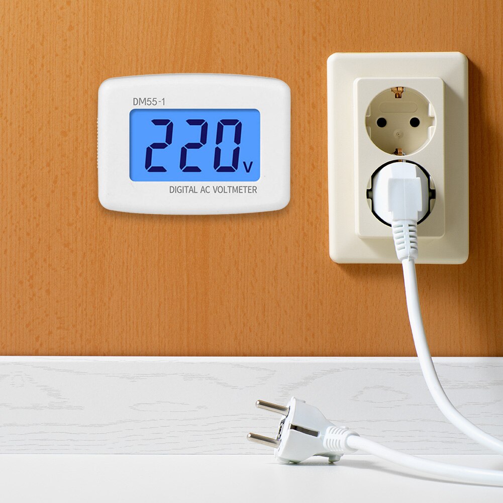 Digitale Voltmeter Eu Us Plug Volt Meter Socket Voltage Tester Lcd Display Voltage Meter 110V 220V Muur Platte voltage Meter