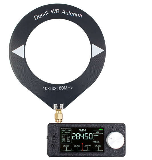 SI4732 0.5-108 mhz Draagbare LSB USB AM FM Pocket Mini Radio 1.9in Scherm Alle Band Radio ontvanger HF SW MW VHF Radio: Black