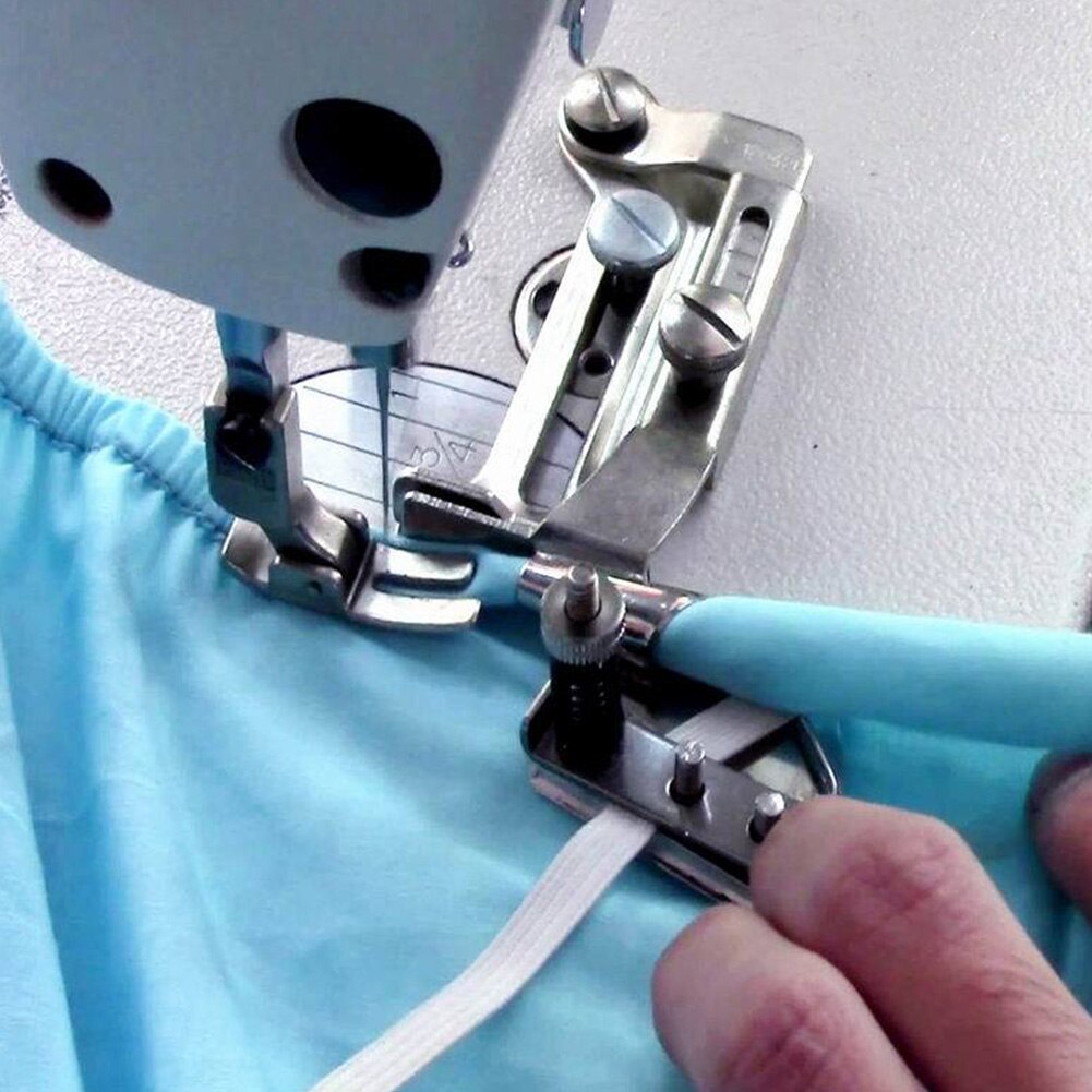 6-12mm Hemming Folder Universal Rubber String Elastic Band Curved Edging Roll Rubber Curling Clipping Sewing Machine Presser