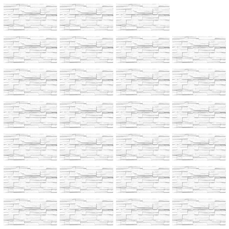 27pcs Imitation Marble Brick Tile Stickers DIY Self Adhesive Kitchen Floor Wall Sticker Bathroom Home Decoration 20x10cm: 26