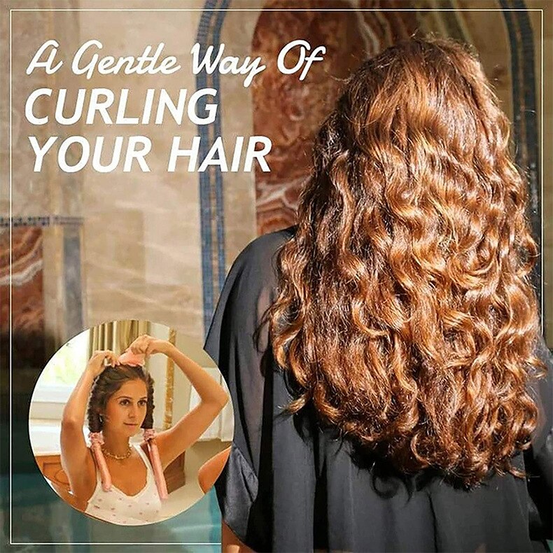 1 * ferro arricciacapelli + 2 * corda per capelli bigodini per capelli capelli femminili seta arricciacapelli bigodini per capelli senza calore onda fasci ondulati bagnati Curl Bar Set