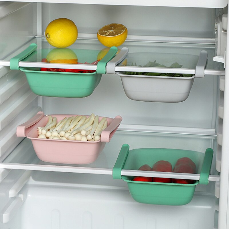Refrigerator Fresh Keeping Storage Rack Pull-out Clapboard Layer Holder Multifunctional Kitchen Sorting Box LBE