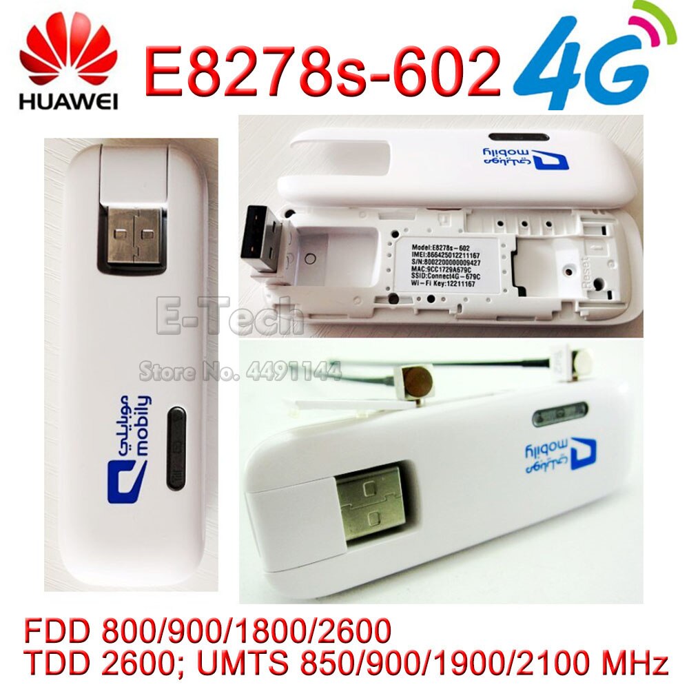 Unlocked Huawei E8278 4g 150 Mbps lte 4g USB draadloze Modem e8278s-602 4g wifi stick Voor mac android pad pk e8372 e3372 e3276