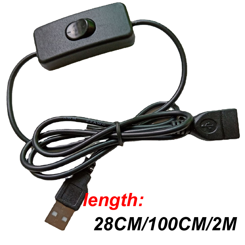 28Cm/1M/2M Usb Verlengkabel/Crod Met Aan/Uit Schakelaar Ondersteuning Datum En Voeding Voor Led Strips, Usb-Apparaten